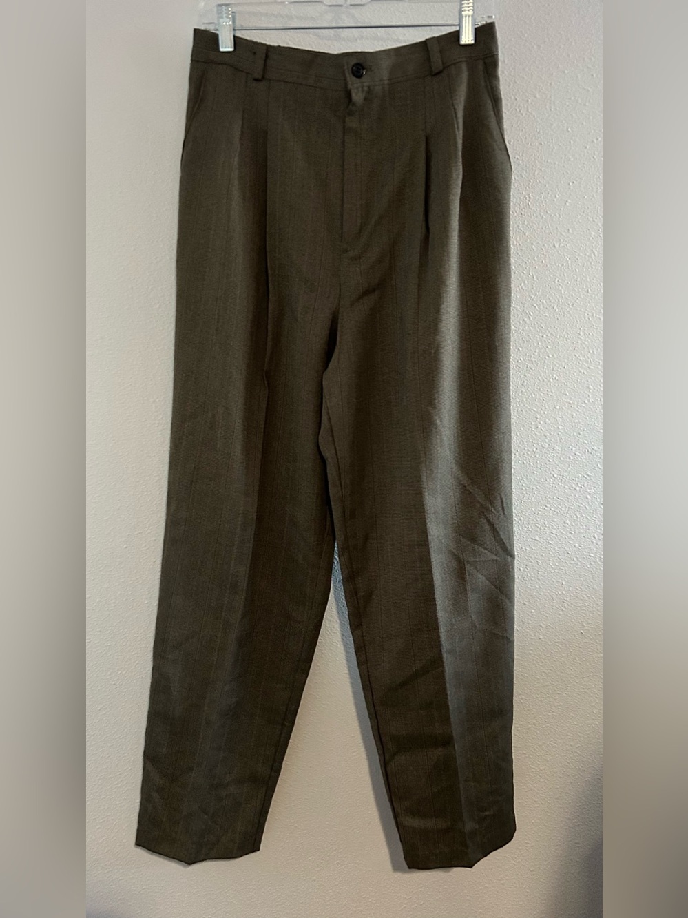 Briggs New York Olive Tailored High-Rise Dress Pants